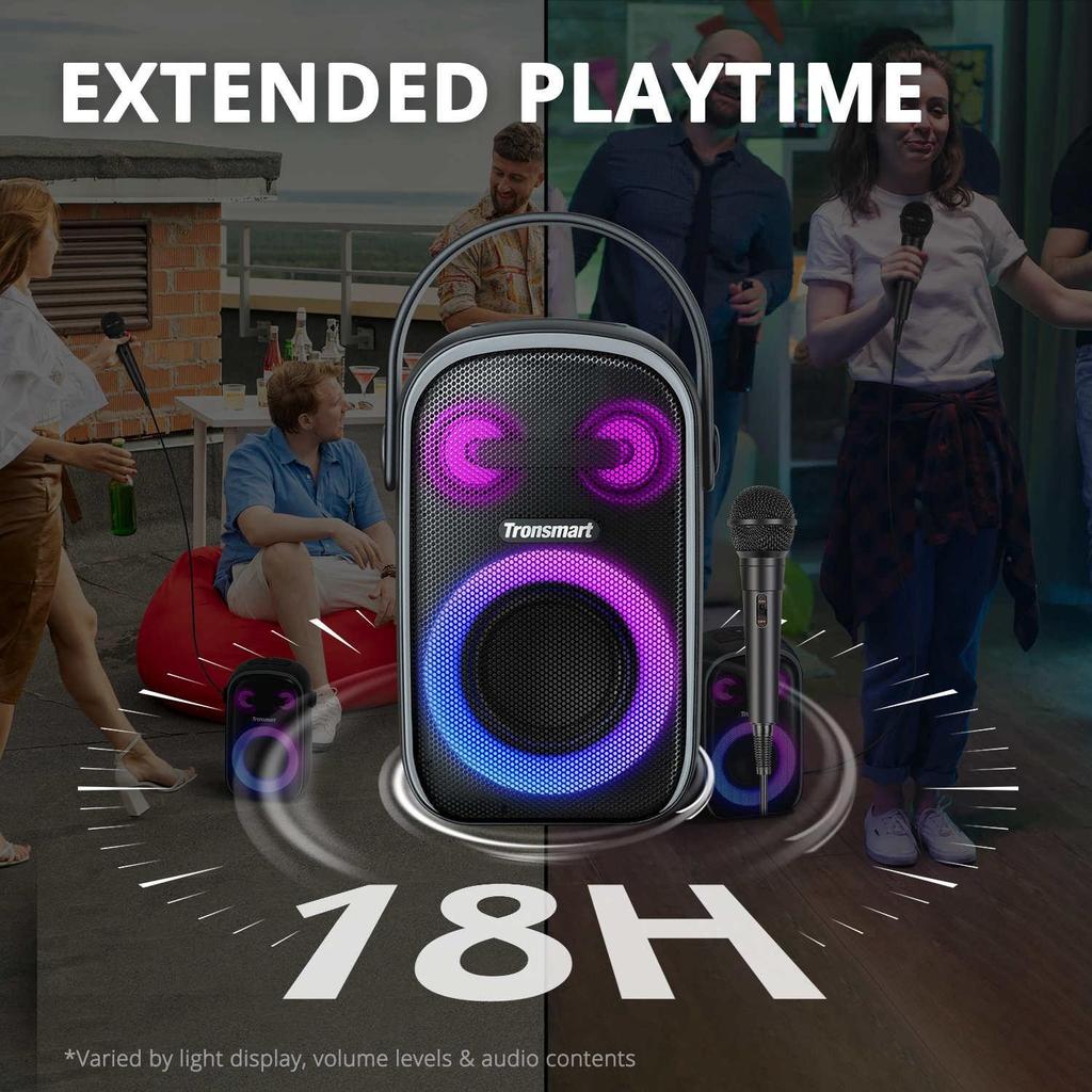 Tronsmart Halo 110 Bluetooth Speaker with Wired Karaoke Microphone, Supports Karaoke, 60W Superb Stereo Sound, BT5.3