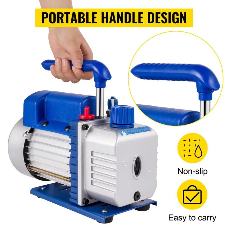 Vacuum Pump with Gauges AC Refrigerant HVAC Refrigeration Vacuum Packing Air Condition Automobile Maintenance 1.8-4.8CFM