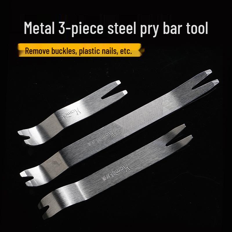3-Piece Metal Pry Bar Set for Car Audio and Interior Panel Removal