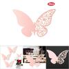 20pcs Butterfly Shape Wedding Hollow Name Place Cards For Wine Glass Table Decoration(Pink)