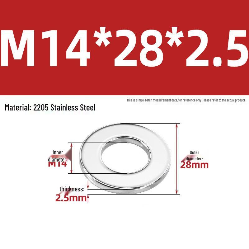 High-Strength 2205 Duplex Stainless Steel Flat Washer, Grade 8.8, DIN125 Standard for M6-M36 Screws