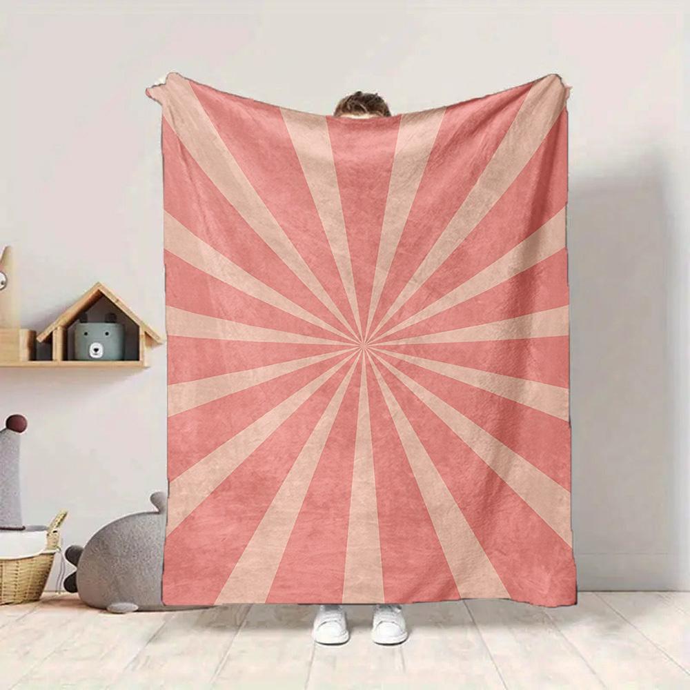 

1pc Sunburst Stripes Lightweight Flannel Blanket, Comfortable and Warm Blanket, for Office and Camping Sofa Bed, Livingroom185 130cmx150cm