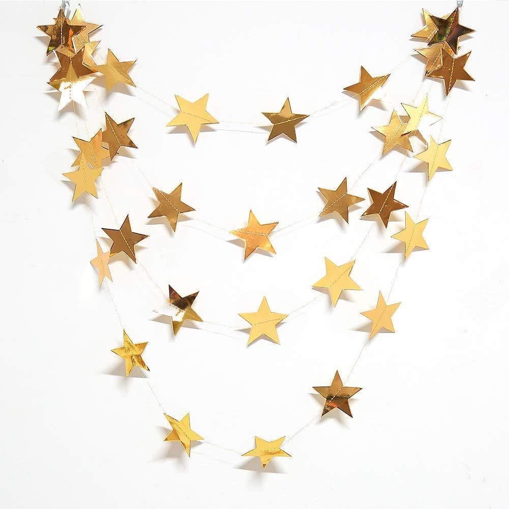 Decor365 Gold Moon Star Garland Ramadan Decorations Twinkle Little Star Two The Moon Birthday Party Decoration Whimsical Decor Starry New Year Eve