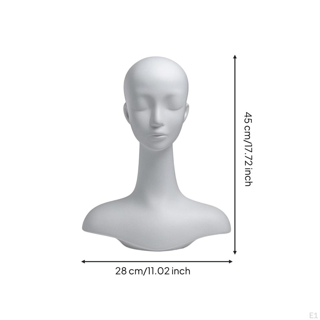 Mannequin Head with Shoulders Minimalist Display Bust Female