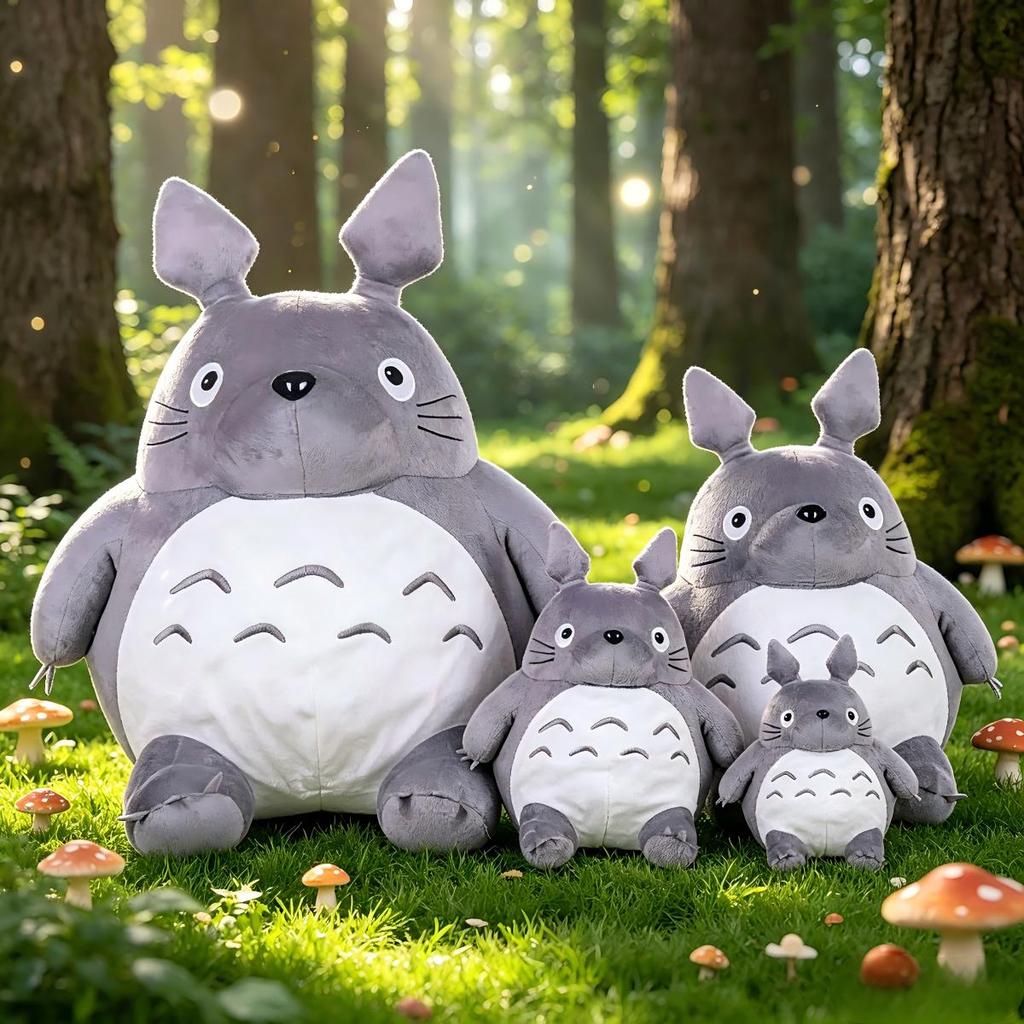 Nová Roztomilá Sada Plyšových Hraček Můj Soused Totoro 4ks Roztomilý Totoro Postavička ze Studia Ghibli Měkká Vyplněná Panenka Anime Plyšák pro Fanoušky Dárek k Narozeninám Dekorace Domu