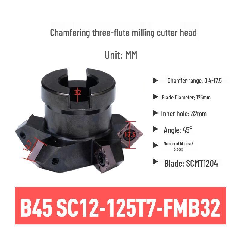 45° Dual-Sided V-Type Chamfer Milling Cutter Head