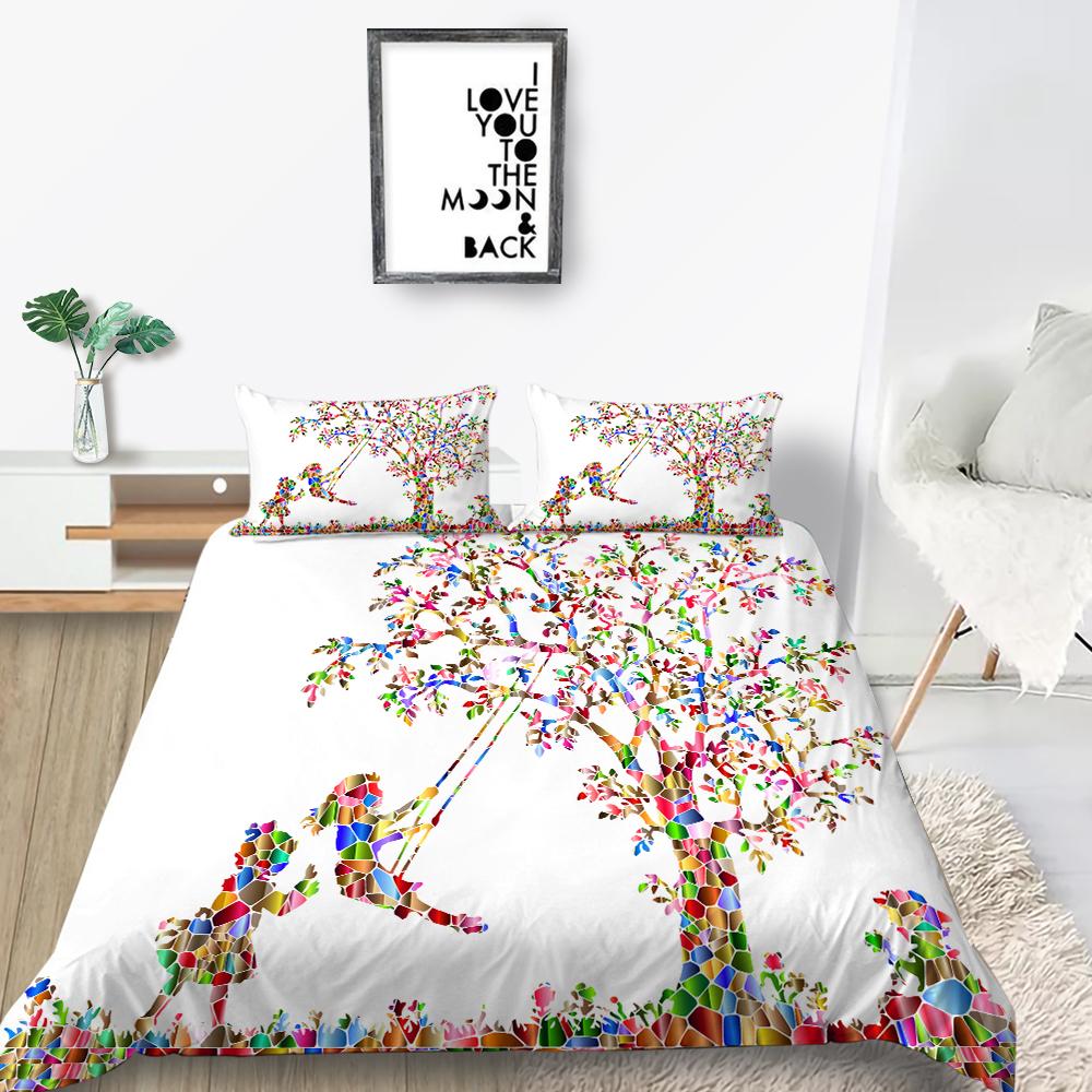 Hot Sell Scripes Husă de pat cu design unic Set de pat Textile de casă de lux Lenjerie de pat Queen Size Barbat Băiat Lenjerie de pat moale Costum