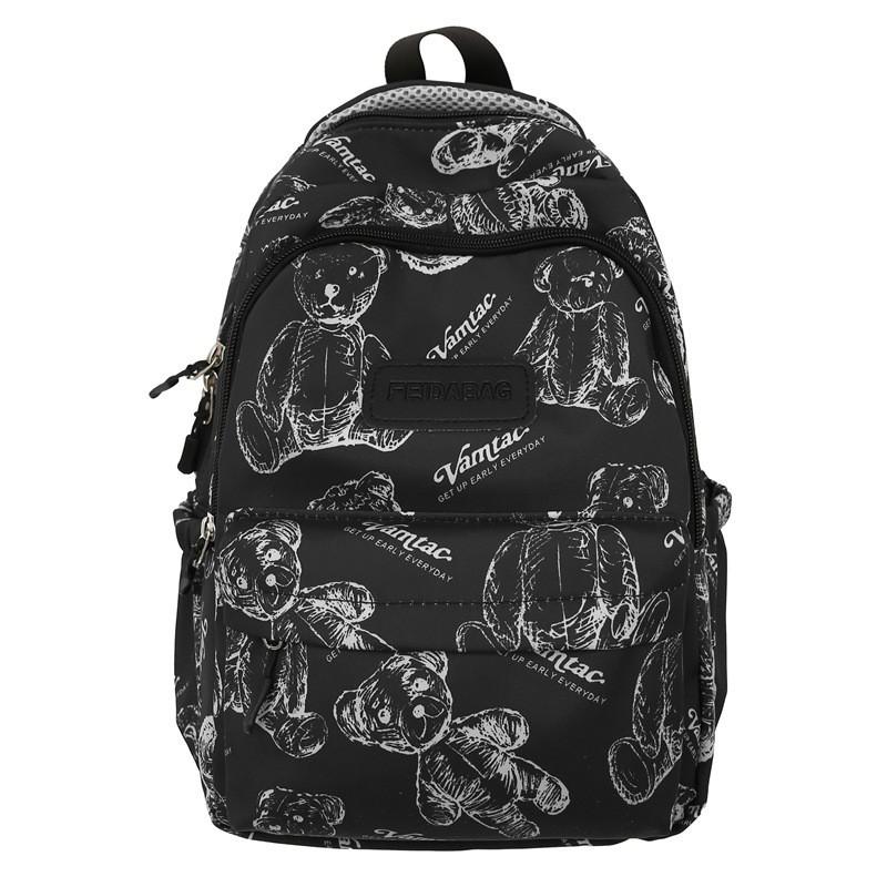 High-face Value Small Fresh Backpack Girls Light Large Capacity Junior High School Students Schoolbag Bear Casual