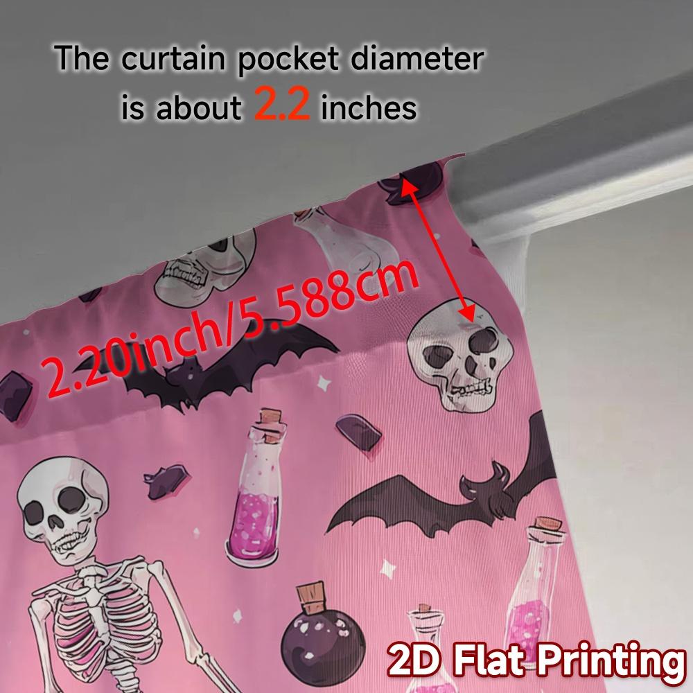 2D Flat Printing  JIT 2pcs   Curtains (Without Rod) Halloween Whimsy Modern Curtains&Drapes Durable Polyester Curtains Art Deco