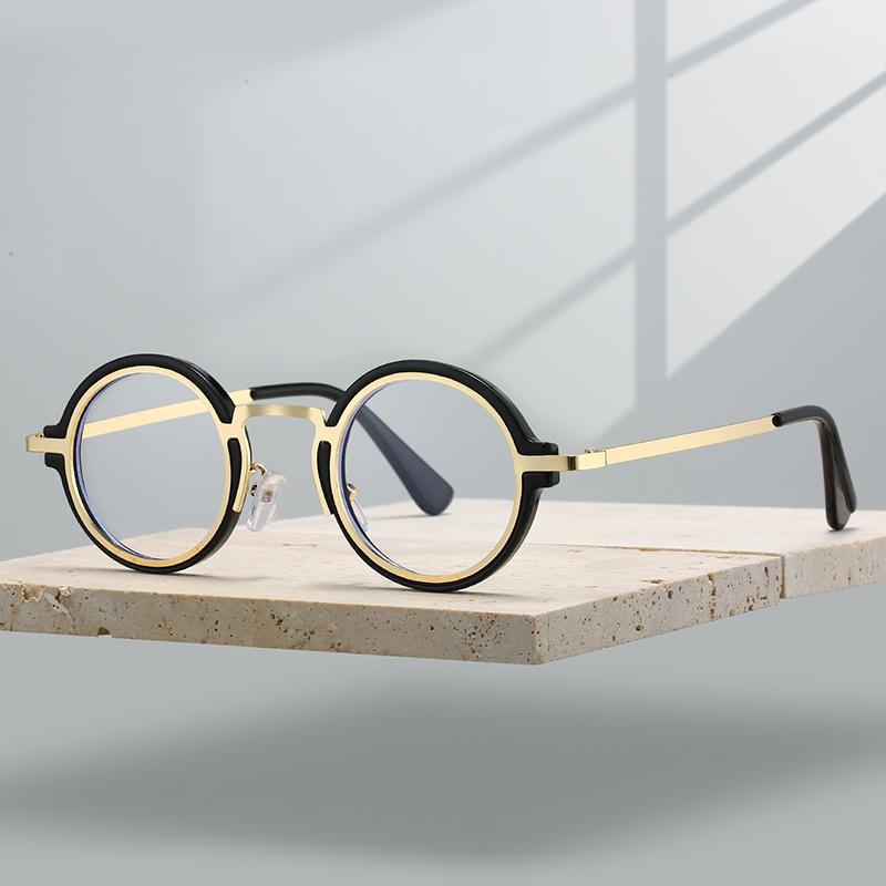 Punk Round Glasses Men Fashion Blue Light Blocking Eyewear Women Trendy Vintage Brand Design Optical Frames for Reading
