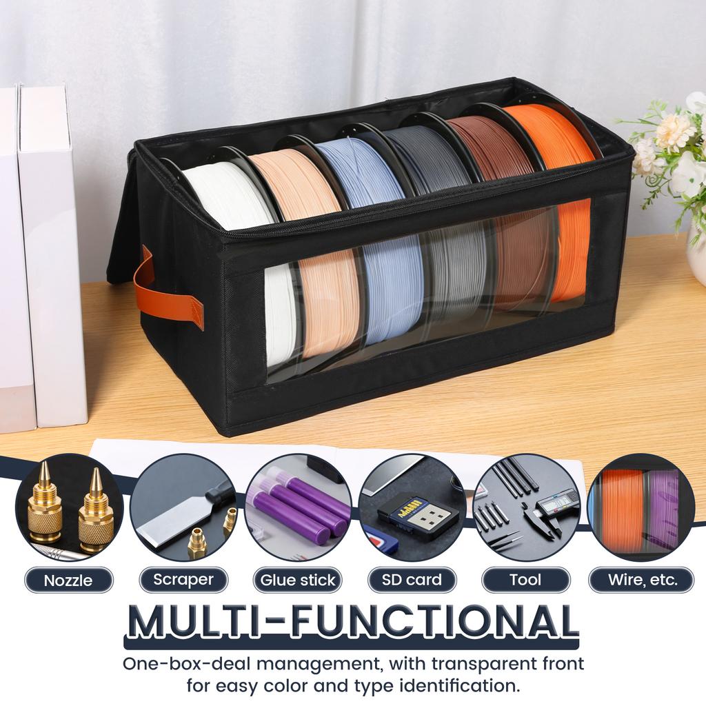 2 Pack Filament Storage Box 3D Printer Filament Storage Container Holds 3D Printing Accessories Holder Rack for Office Lab