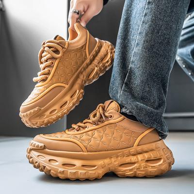 Dad Shoes Niche Autumn and Winter New Leather Thick-soled Heightening Shoes Retro Casual Sports Shoes