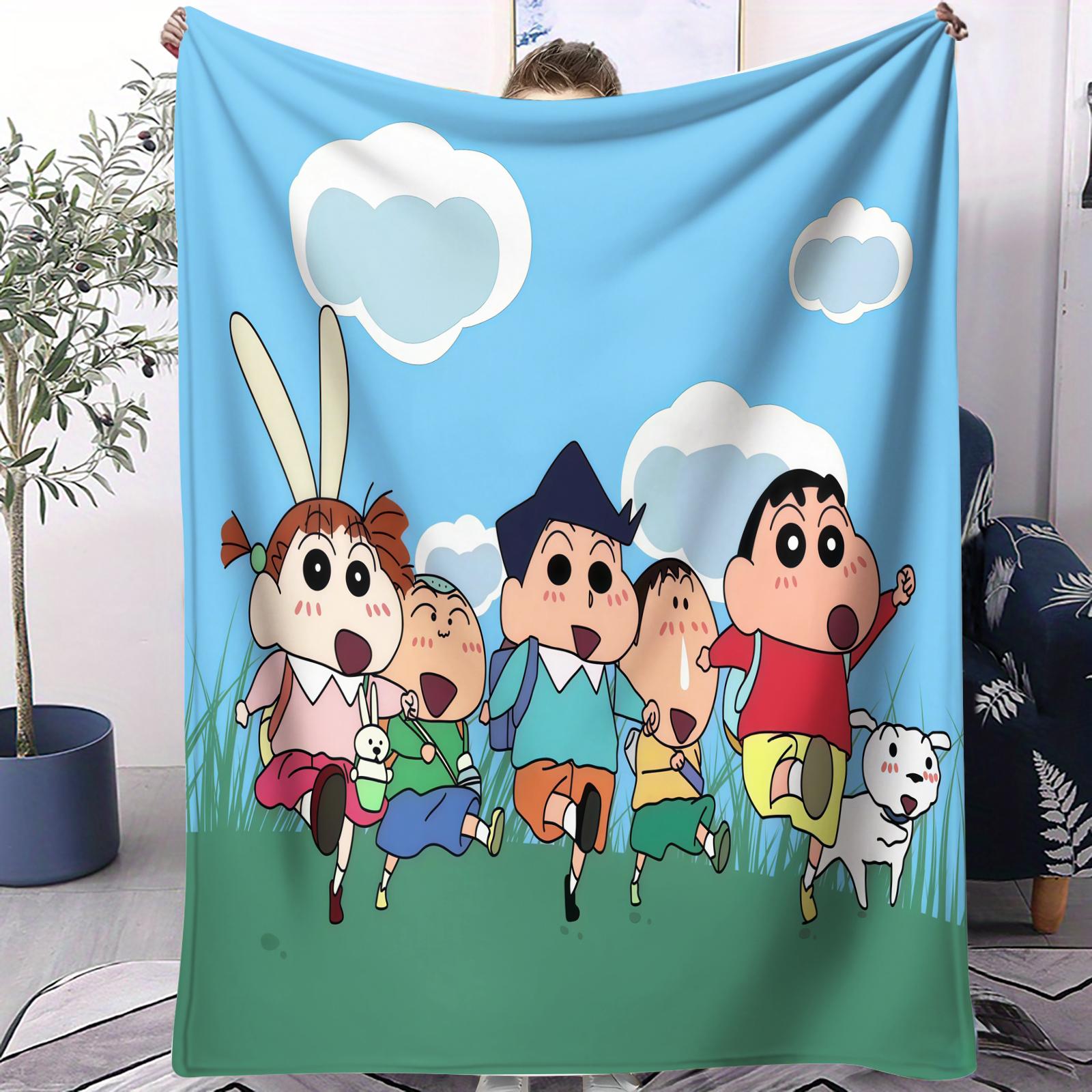 

Crayon Shinchan Anime Style Blanket Soft Comfortable All Season Skin Friendly For Bedroom Dorm Sofa Office Car Nap Kids Gift 70x100cm