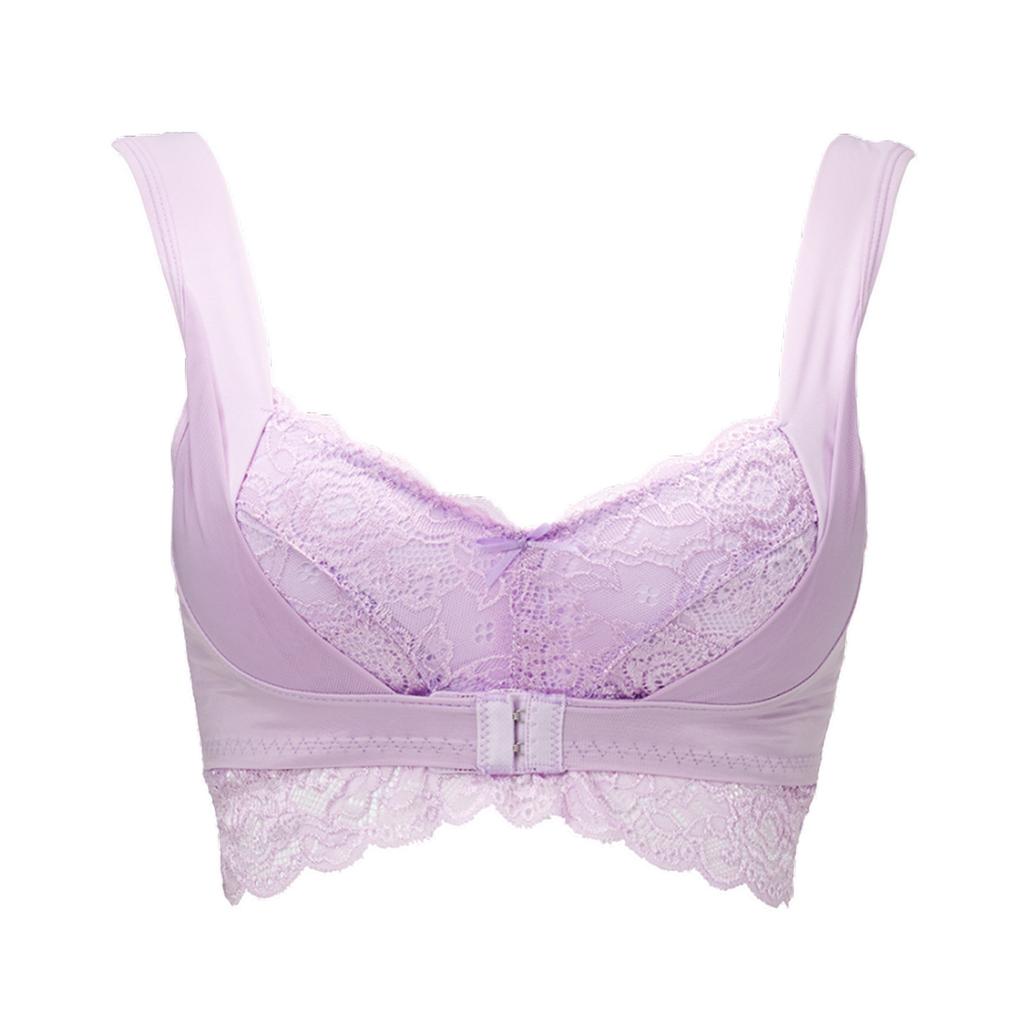 Front Buckle Sexy Gathe r up Breast Milk Sleep Lace No Steel Ring Bra