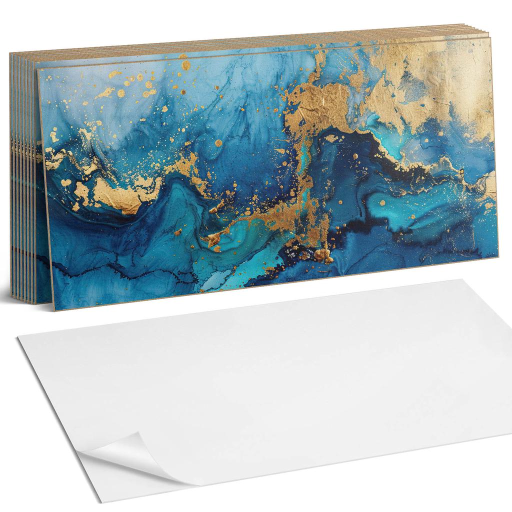 Komplet Kafelków Winylowych Z Motywem Do Sypialni Abstrakcyjny Wzór Wody 10X40X20 Cm