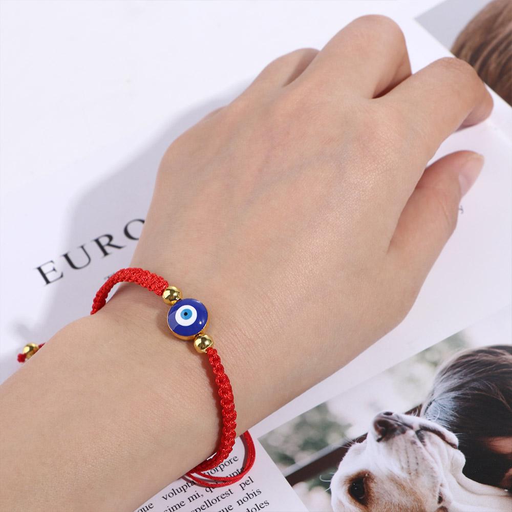 Demon Eye Acrylic Bohemian Fashion Jewelry Women Bracelet Korean Style Hand Strap Braided Bracelet