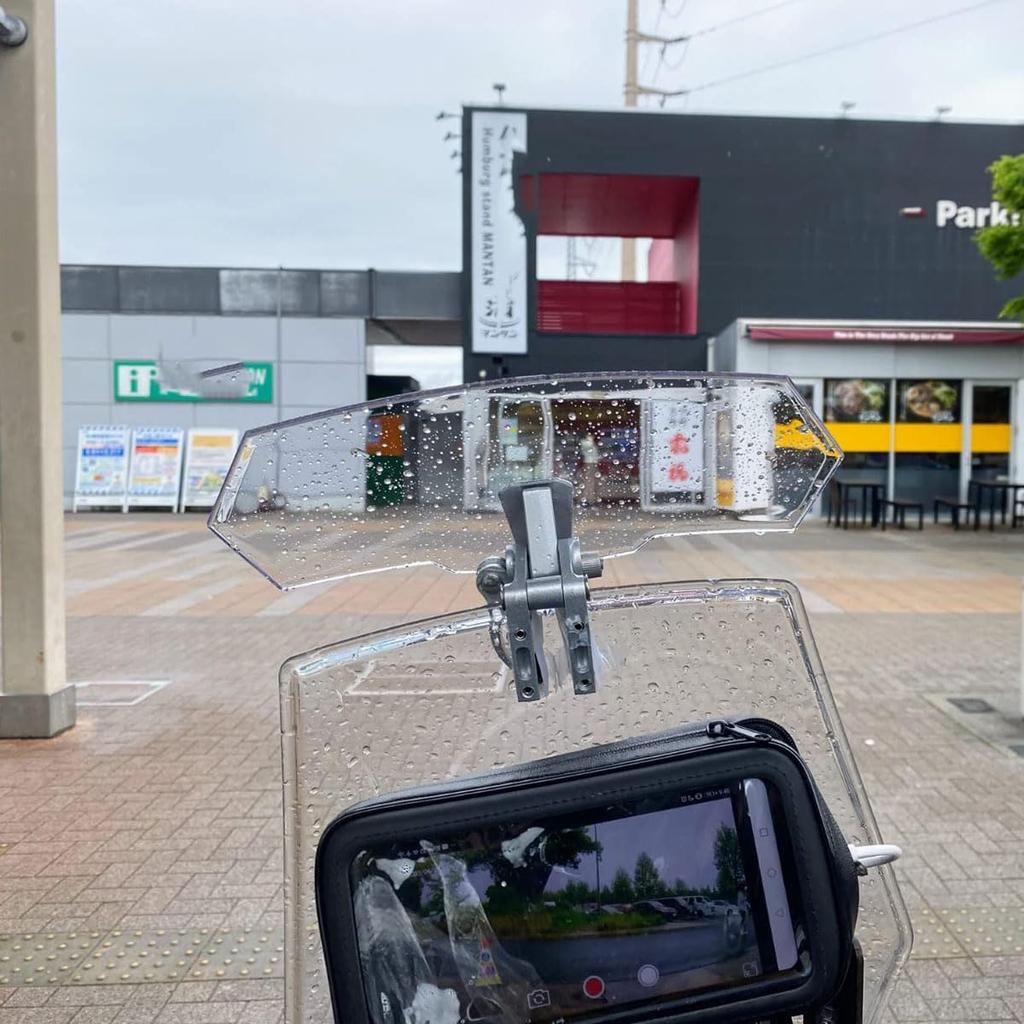 ZCJSZP Motorcycle Windshield Extension, Universal Adjustable Clip, Spoiler Shield Screen, Clear (Transparent)