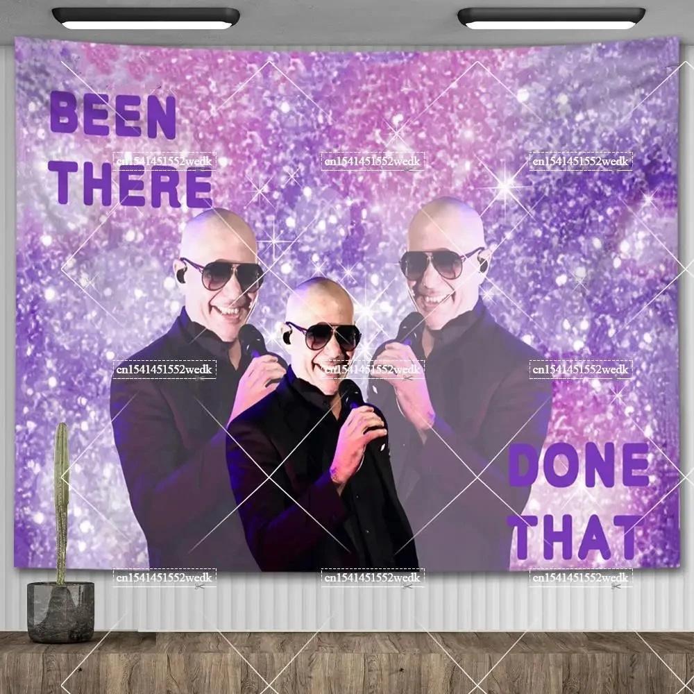 Mr Worldwide Dice To Live Laugh Love Telo da Parete MR 305 Pitbull Meme Telo da Parete Grande Tessuto Appeso a Parete Teli Tappetini Yoga