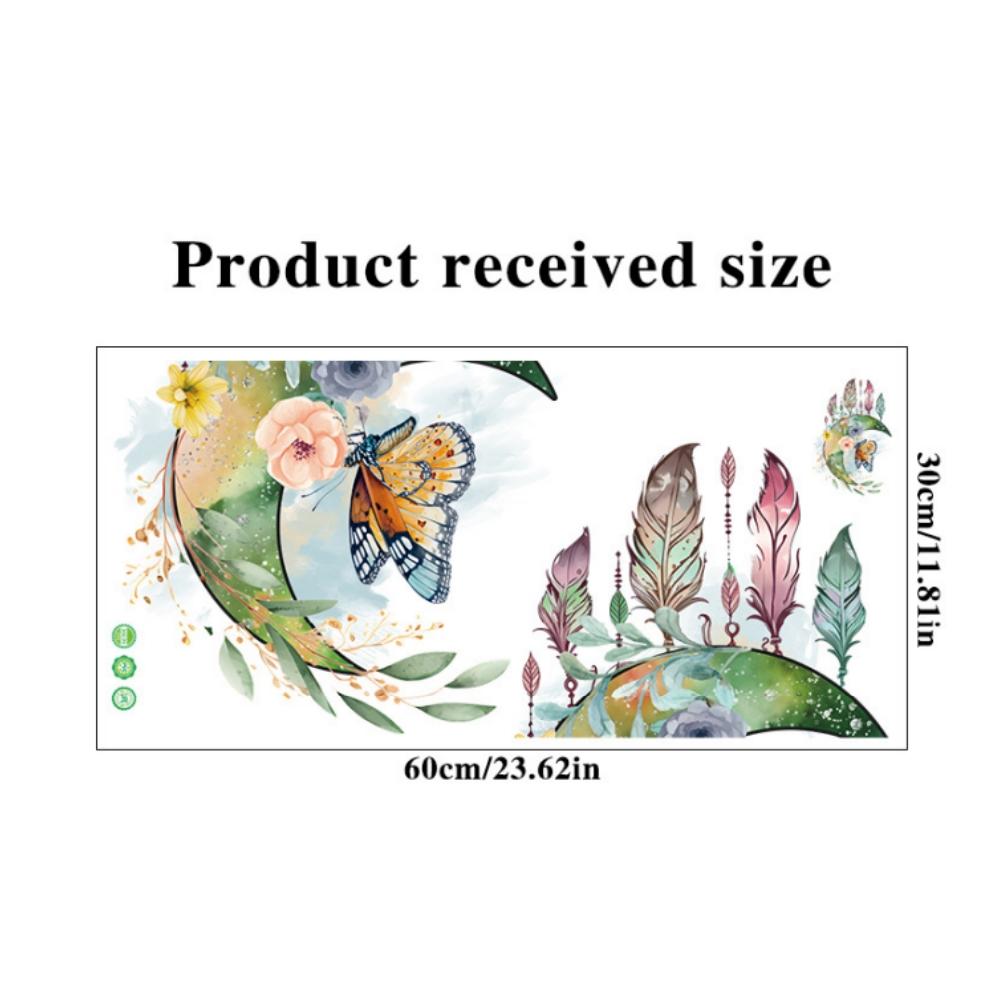 PVC Butterfly Dream Catcher Modern Minimalist Wall Sticker Wall Decal Wallpaper Home Decor For Bedroom Living Room (30x60cm)