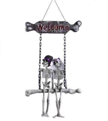 Novo Enfeite Engraçado de Halloween Noiva Noivo Esqueleto Pendurado Decoração de Casa Assombrada Suprimentos Criativos para Festa Casal DIY