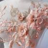 Colorful Sequined Sewing On Patches Flower Lace Beaded Lace Applique  Bridal Dress