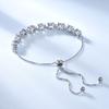 925 Sterling Silver Chain Link Charm Bracelets 9ct  Sky Blue Topaz Aquamarine For Women Party Fine Jewelry Adjustable Bracelet