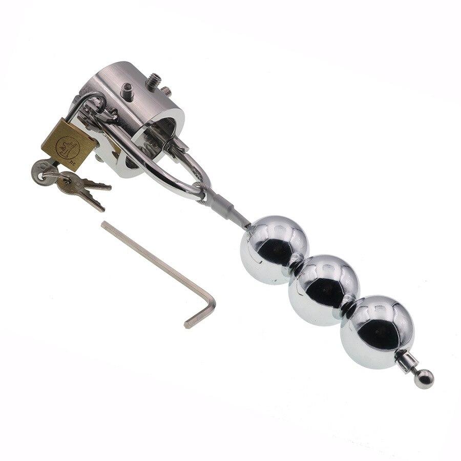 Stainless Steel Scrotum Pendant Stretching Exercise Testicles Alternative Training   Sex Toy Chastity Cage Penis Sleeve BDSM