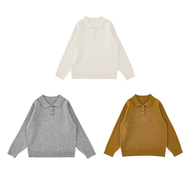 YOYO Mädchen Polo-Pullover aus Wollmischung