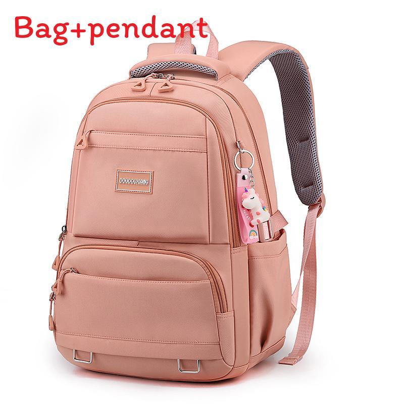Mochila Escolar de Nailon Para Adolescentes Con Múltiples Compartimentos Diseño Impermeable Para Estudiantes