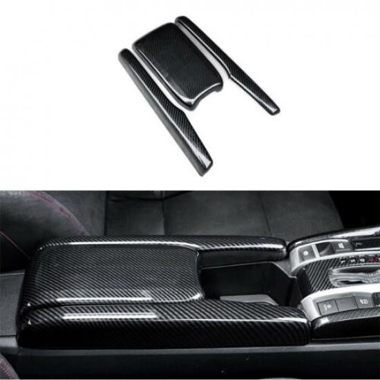 For Honda Civic 2016- Armrest Box Cover Center Console Carbon Fiber Pattern