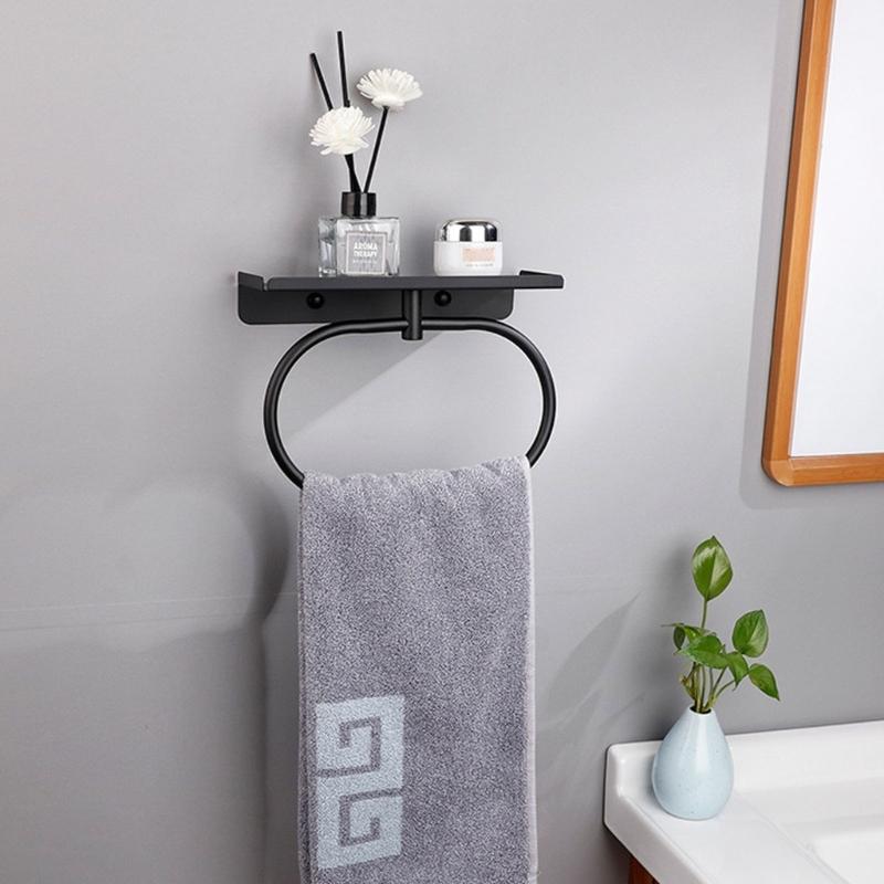 Modern Towel Rings Bathroom Storage Solution Sturdy Stainless Steel Construction Fit Various Wall Types Daily Use