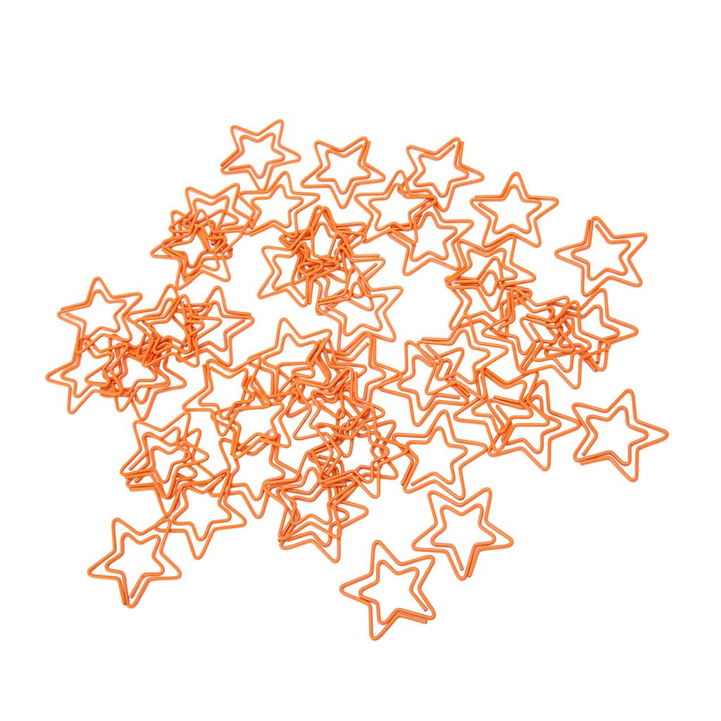 50Pcs Fancy Paperclips 5 Pointed Star Style  Metal Widely Applicable Cute Paper Clips for Off