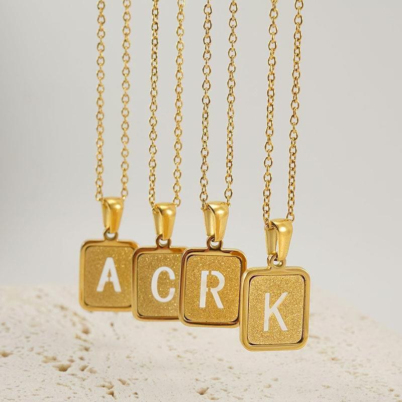 18K Hollow 26 English Letter Necklace Women's Fashion Letter Pendant Jewelry 2026