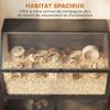 Hamsterkäfig 2-in-1 mit Aufbewahrungsschrank für Nagetiere Syrische Hamster und Mäuse Stahl und Acryl Schwarz