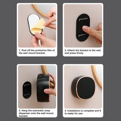 Dispensador de jabón de manos pequeño montado en la pared con sensores USB recargable automático sin contacto para baño cocina hogares