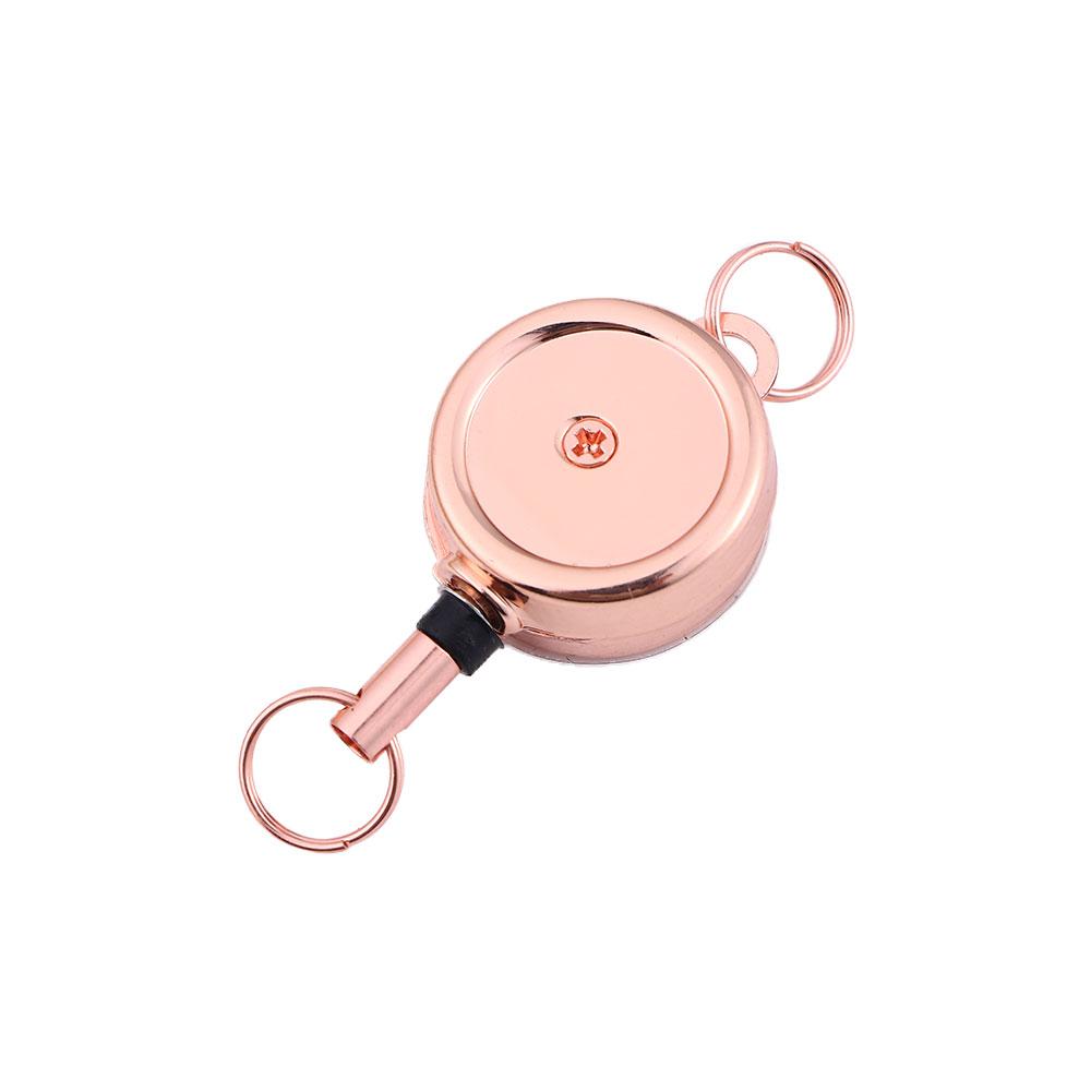 Portable Creative Nylon Wire Rope Anti-Lost Easy Buckle Outdoor Sports Key Ring Badge Reel ID Card Holder