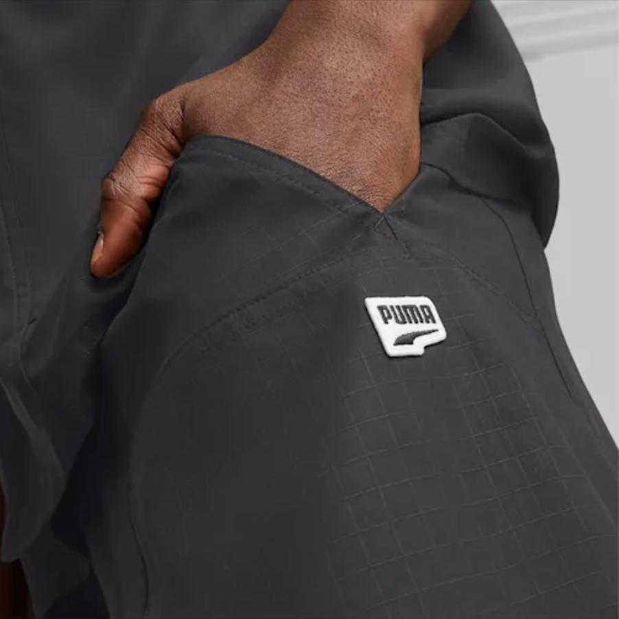 Puma Downtown Series Solid Color Elastic Waist Logo Patch Casual Shorts Men Bottoms Black 538253-01