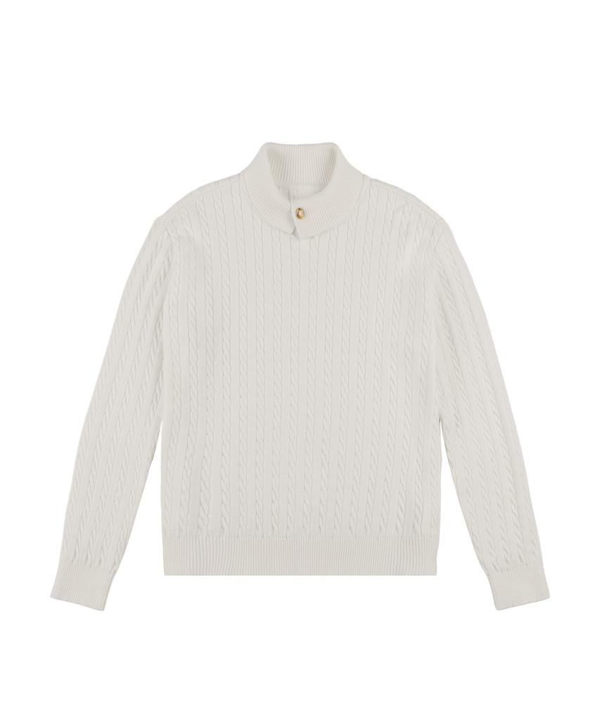 LESONNET Duke Cable Knit Pullover Cream