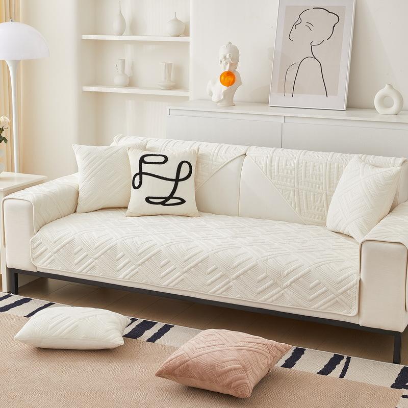 Foreign Trade Sofa Cushion Universal Non-Slip Plush Cushion New  Light Luxury Seat Cushion Leather Sofa Cover Cloth Towel