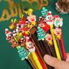 30pcs Kawaii Christmas Gel Pen Cute Christmas Tree Reindeer Santa Snowman Gift 0.5mm Black Neutral Pens School Office Stationary
