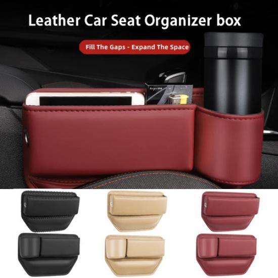 Leather Car Seat Gap Organizer Multifunction Console Crevice Filler Side Storage