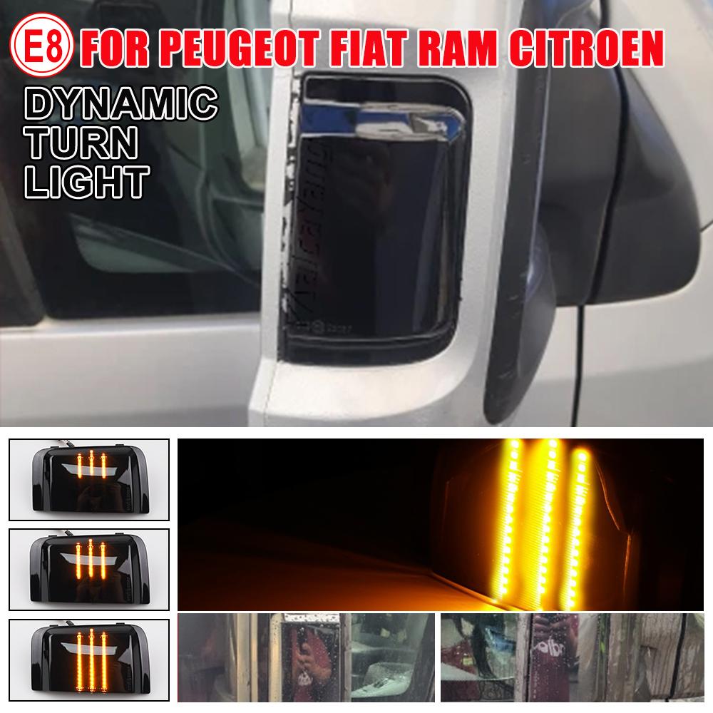2pcs for Peugeot Boxer Citroen Jumper RELAY RAM PROMASTER Fiat Ducato Dynamic Turn Signal LED Blinker Side Mirror Light
