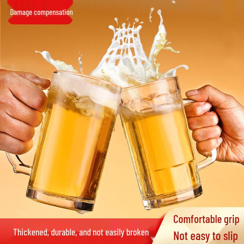 ZISIZ Duża Pojemność Ręcznie Robiony Szklany Kubek do Piwa