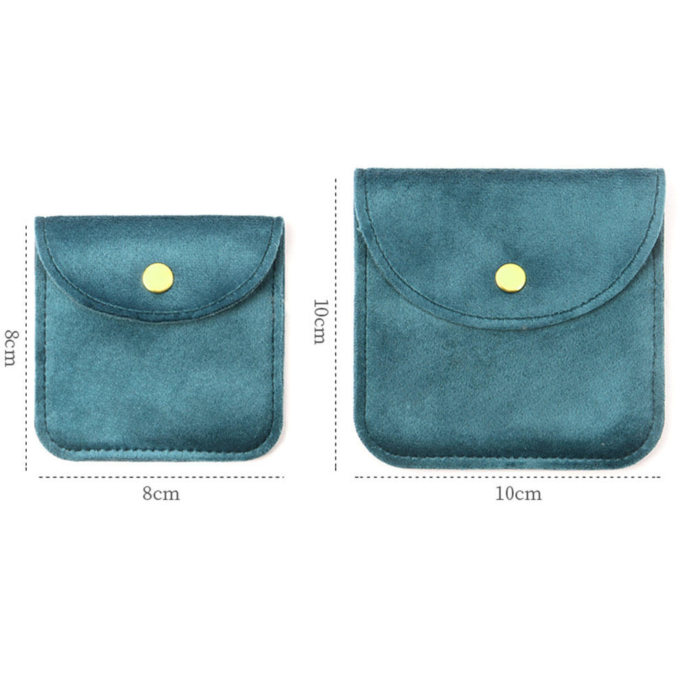

1Pc Jewelry Packaging Bag Snap Fastener Superior Soft Velvet Gift Bracelet Bag Necklace Earrings Ring Storage Pouch Accessories 1Pc-10x10cm