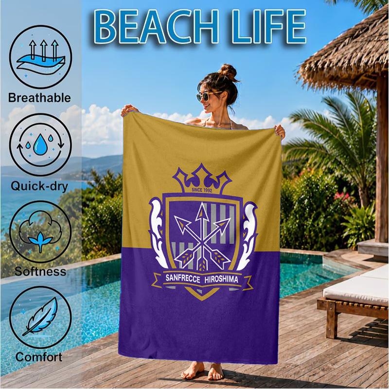 Fußballverein Wappen Aufgedrucktes Mikrofaser Strandtuch, Weich Und Saugfähig, Schnelltrocknend, Ideal für Sommerreisen, Strand-Essential, Schwimmbad