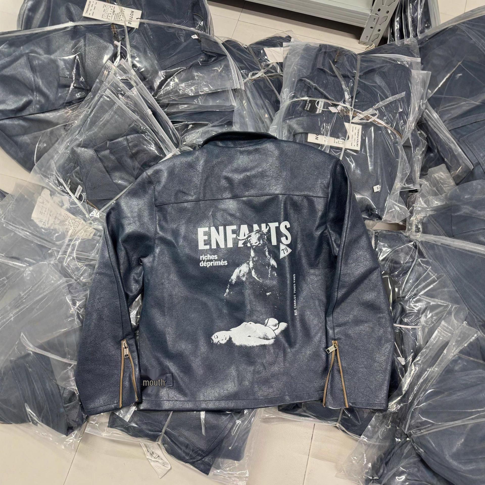 ENFANTS RICHES DÉPRIMÉS ERD 24SS Куртка из потертой овчины S темно-синий