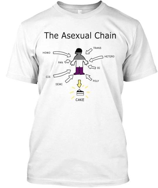 

The Asexual Chain 100% Cotton T-shirt Mens Tees Top Made in the USA T-Shirt Tee Top Unisex XL