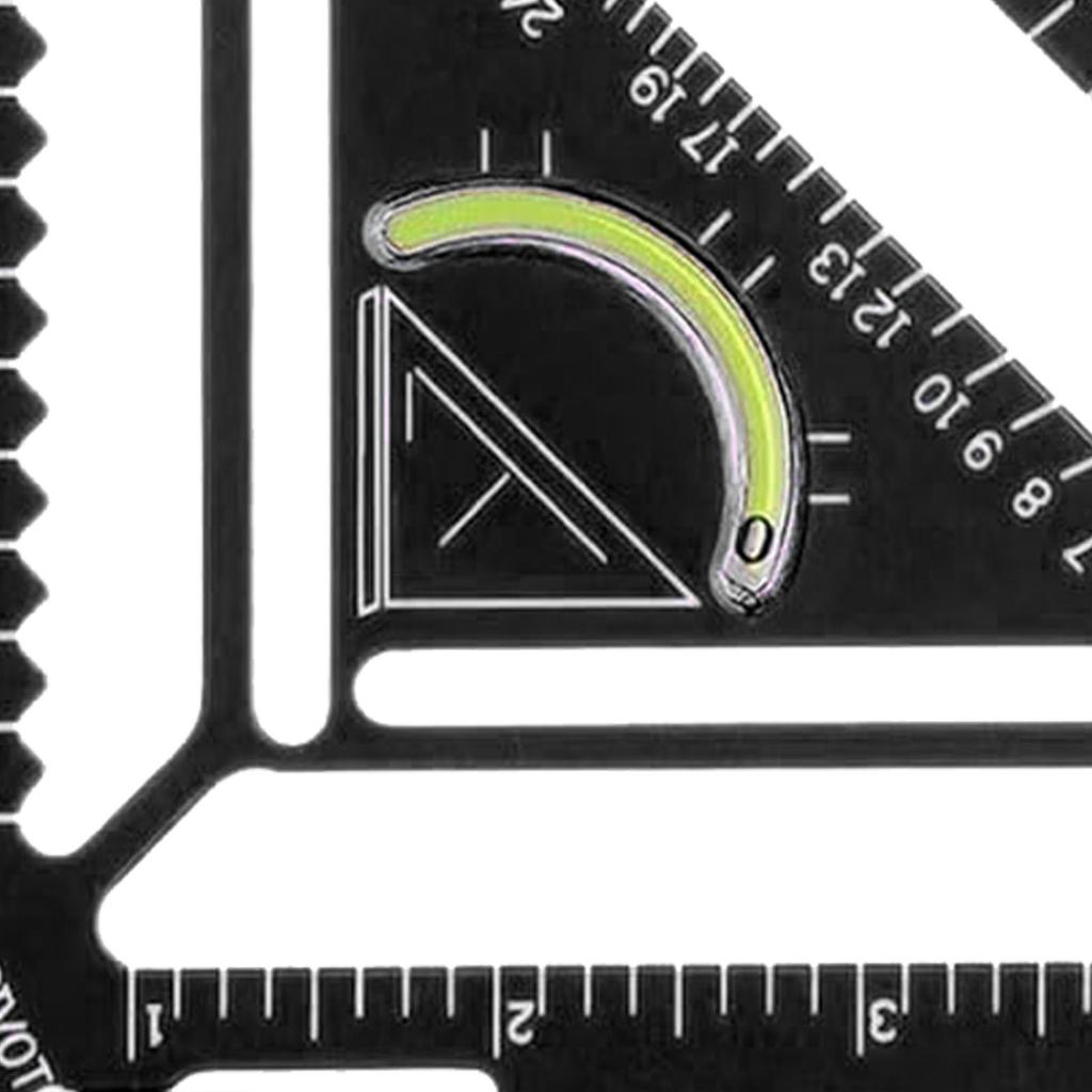 Rafter Square Tool Aluminum Alloy Triangular Ruler Protractor Carpenter Square with Jig Block for Wo