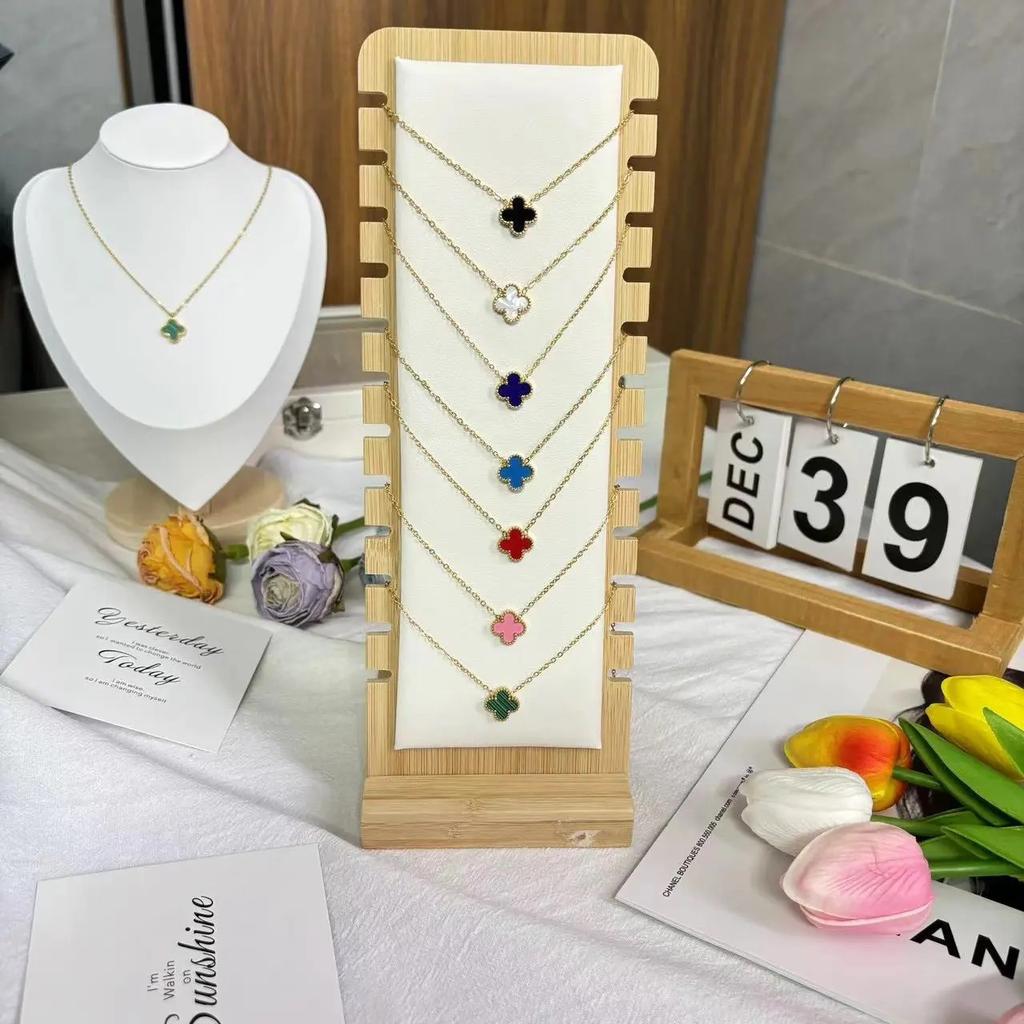 High-Grade Lucky Double-Sided Four-Leaf Clover Necklace Simple Collarbone Chain Pendant Fashion Temperament Women's Necklace