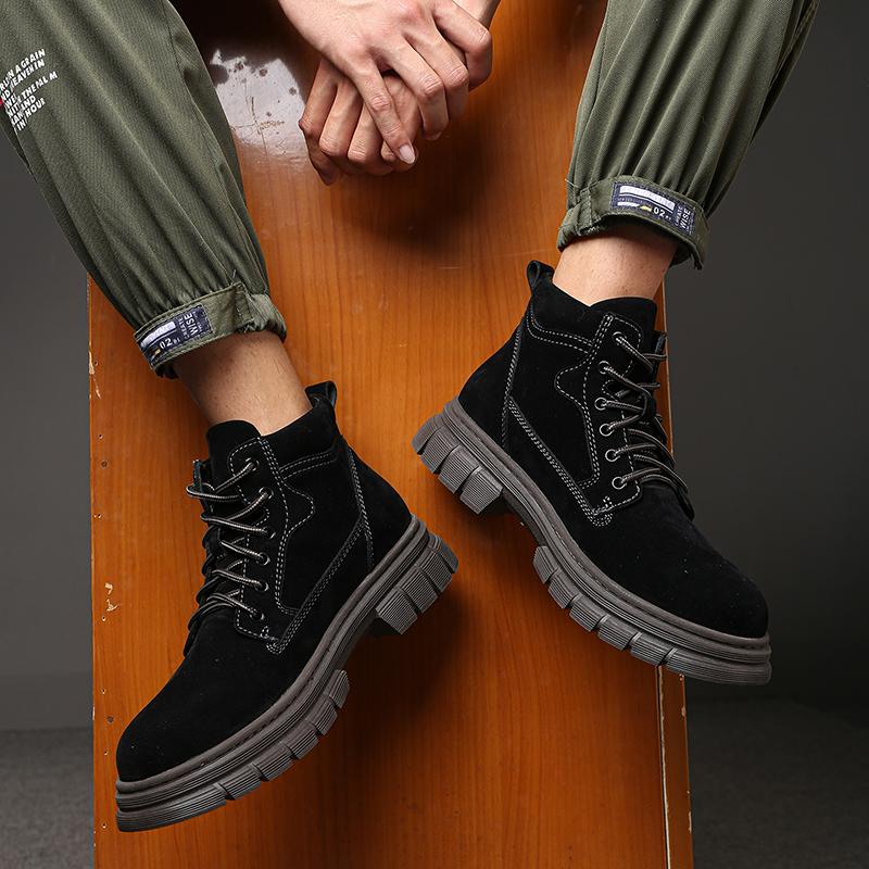 New Arrival Men Outdoor Ankle Boots Fashion Male Flats Lace-Up Men's High Top Walking Shoes High Quality Male Motocross Boots